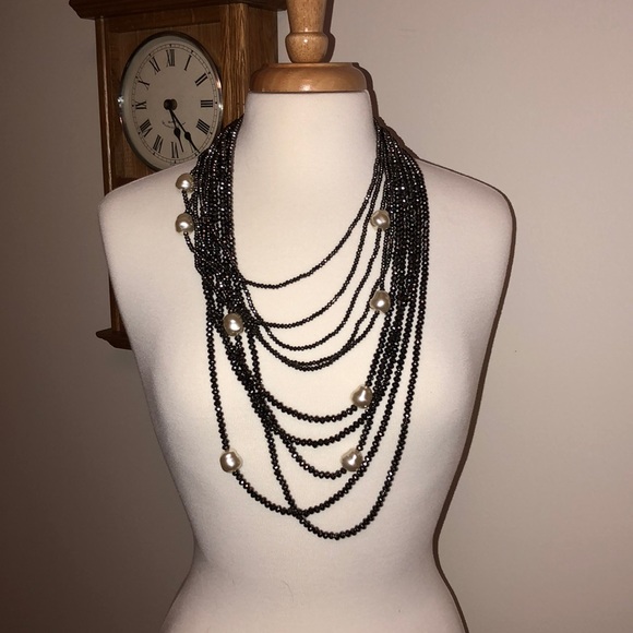 Chico's Jewelry - Chicos necklace crystal Multi strand with pearls✨